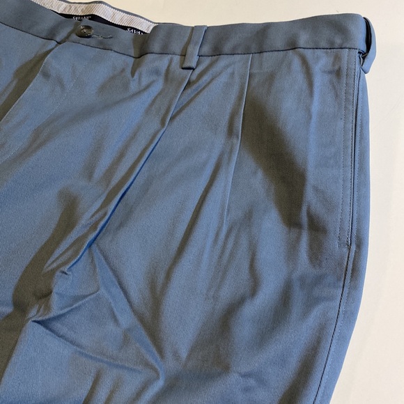 Savane SZ 50 x 28 Blue Mirage Pleated Performance Chino Straight Fit Pants New - Picture 6 of 10